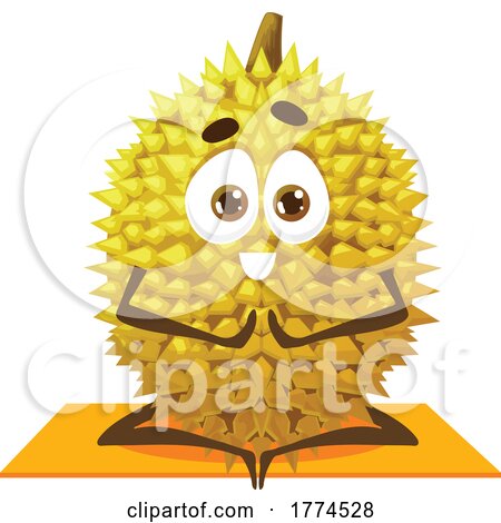 Yoga Durian Food Mascot by Vector Tradition SM