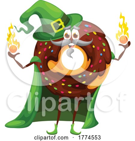 Wizard Donut Food Mascot by Vector Tradition SM