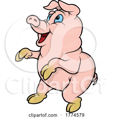 Cartoon Happy Blue Eyed Pig by dero