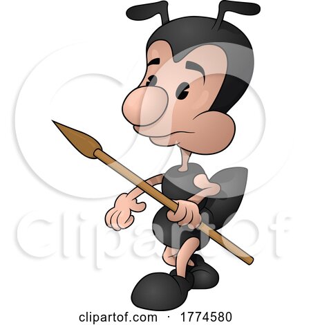Cartoon Ant with a Spear by dero