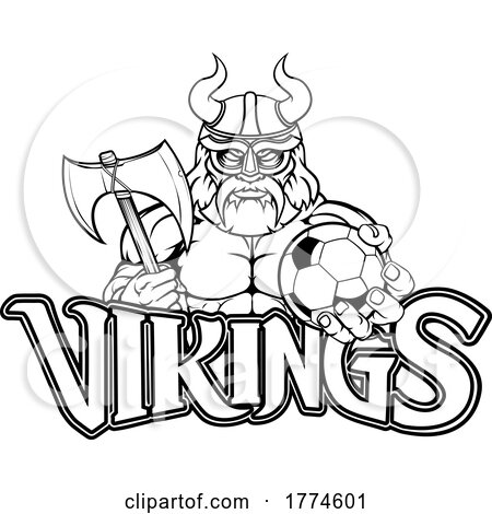 Viking Soccer Football Sports Mascot by AtStockIllustration #1774601