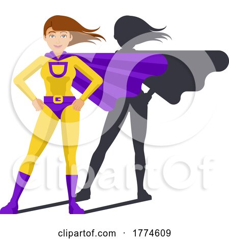 Super Hero Woman Character Cartoon by AtStockIllustration