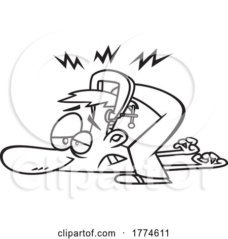 Cartoon Man with Head Pain by toonaday