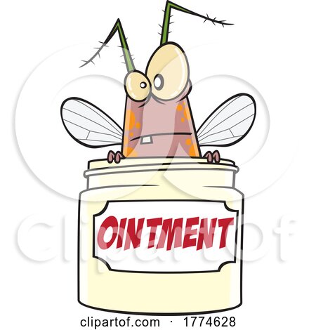Cartoon Bug in an Anti Itch Ointment Jar by toonaday