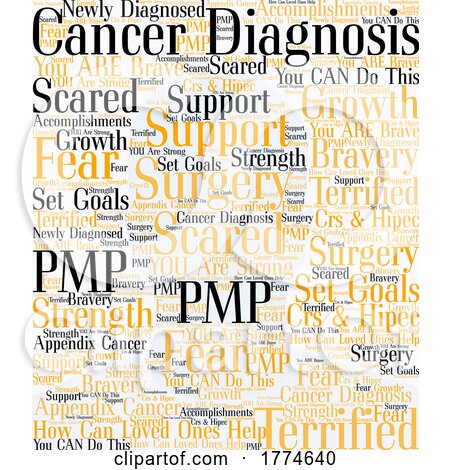 Silhouetted Man With PMP Appendix Cancer Words by Jamers