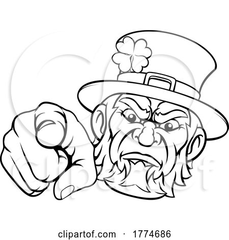 Leprechaun Mascot Cartoon Character Pointing by AtStockIllustration