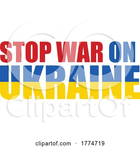 Cartoon Stop War on Ukraine Text by Hit Toon