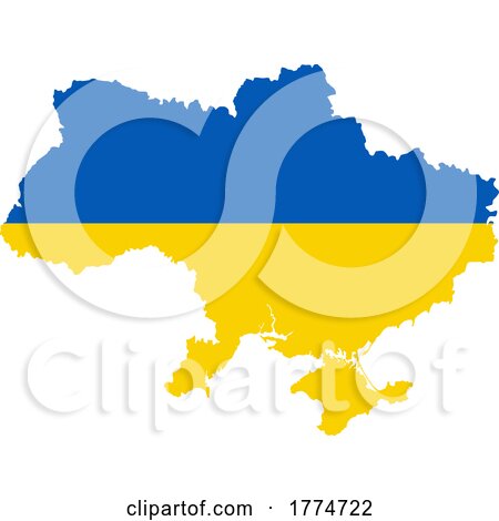Cartoon Ukrainian Flag Map by Hit Toon