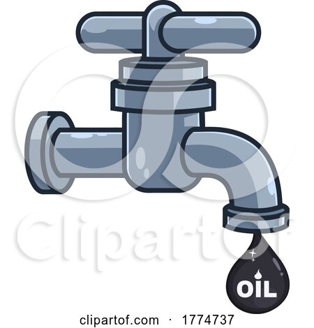 Cartoon Faucet and Drop of Oil by Hit Toon