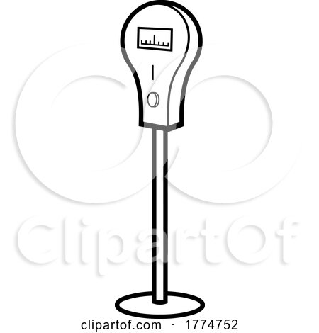 Black and White Cartoon Parking Meter by Hit Toon