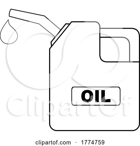 Black and White Cartoon Oil Can with a Drop by Hit Toon
