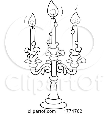 Cartoon Black and White Candle Stick by Alex Bannykh