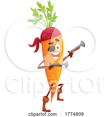Pirate Carrot Food Mascot by Vector Tradition SM
