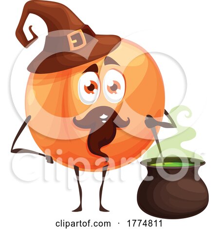 Wizard Peach Food Mascot by Vector Tradition SM