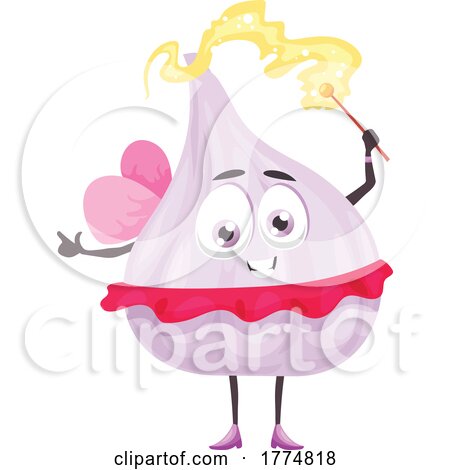 Garlic Fairy Food Mascot by Vector Tradition SM