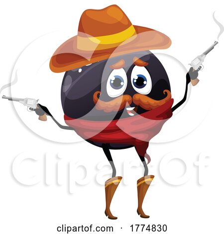 Cowboy Black Currant Food Mascot by Vector Tradition SM