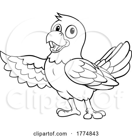 Parrot Macaw Bird Cartoon Coloring Mascot by AtStockIllustration