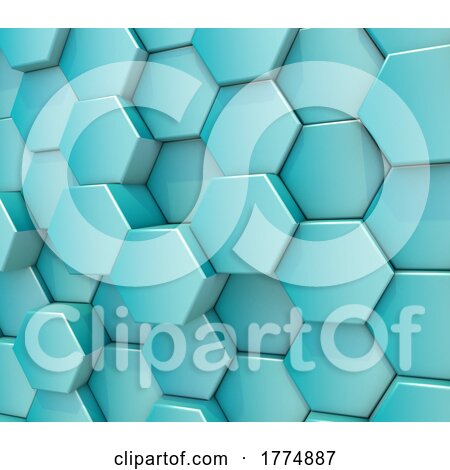 3D Background with Extruding Hexagons by KJ Pargeter