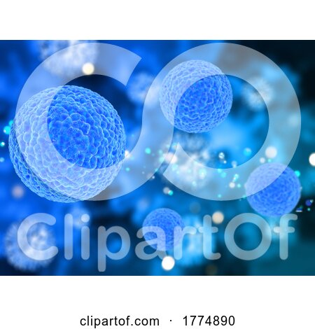 3D Medical Background with Abstract Virus Cells on Defocussed Design by KJ Pargeter
