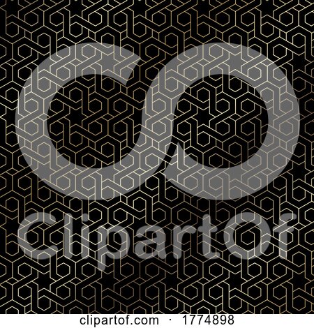 Arabic Themed Pattern Background in Gold and Black by KJ Pargeter