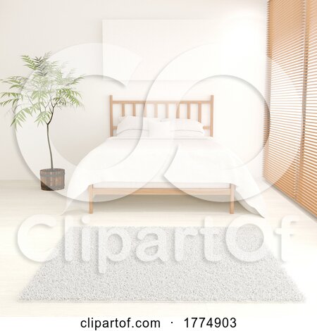 3D Modern Bedroom Interior by KJ Pargeter