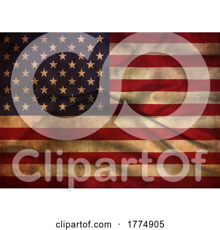 Grunge Style American Flag Background by KJ Pargeter