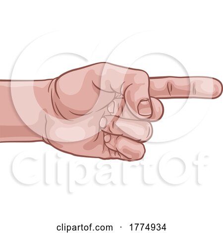 Hand Pointing Finger Comic Book Pop Art Cartoon by AtStockIllustration