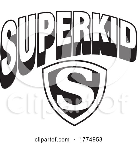 Black and White S Shield and SUPERKID Text by Johnny Sajem