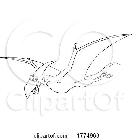 Cartoon Flying Pteranodon Dinosaur by Hit Toon