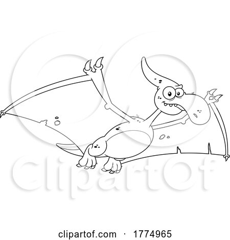 Cartoon Flying Pterodactyl by Hit Toon