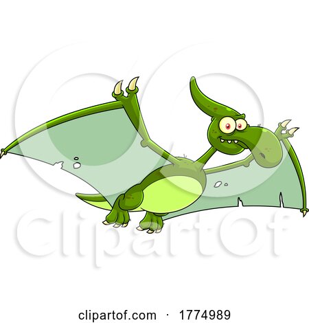 Cartoon Flying Pterodactyl by Hit Toon