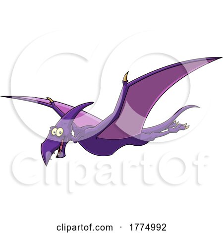 Cartoon Flying Pteranodon Dinosaur by Hit Toon