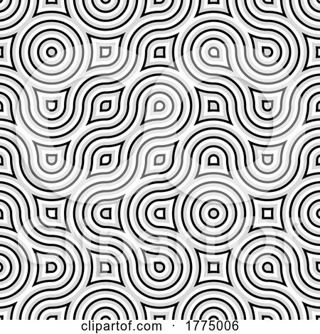 Monochrome Background with Retro Pattern Design by KJ Pargeter