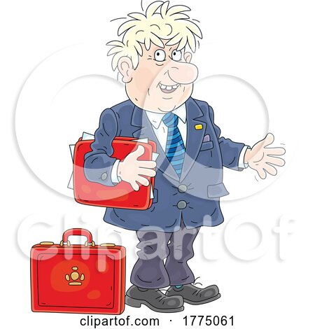 Cartoon Salesman Politician or Business Man by Alex Bannykh
