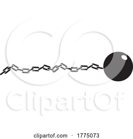 Black and White Iron Ball and Chain by Johnny Sajem