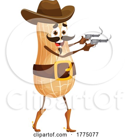 Western Peanut Food Mascot Character by Vector Tradition SM