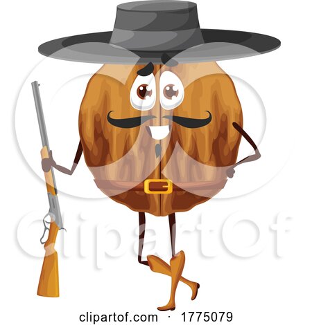 Western Walnut Food Mascot Character by Vector Tradition SM