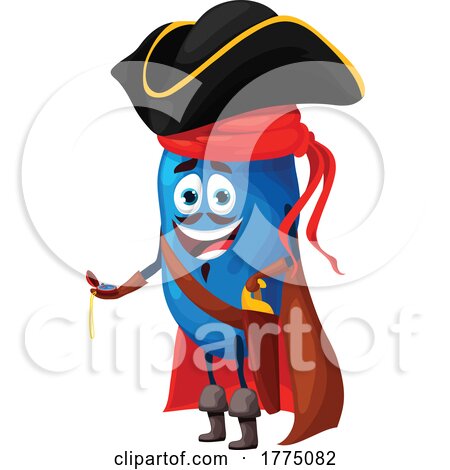 Pirate Honeyberry Food Mascot Character by Vector Tradition SM