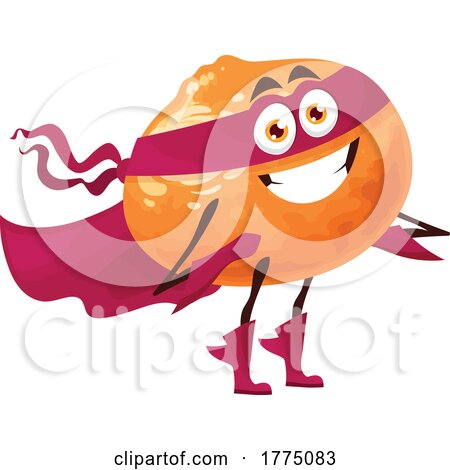 Super Orange Food Mascot Character by Vector Tradition SM