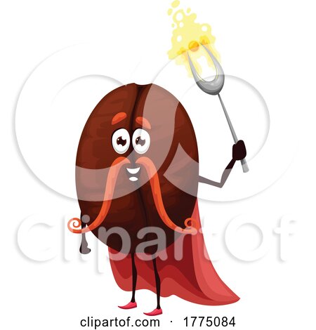 Wizard Coffee Bean Food Mascot Character by Vector Tradition SM