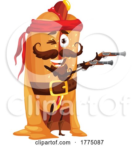 Bandit Hot Dog Food Mascot Character by Vector Tradition SM
