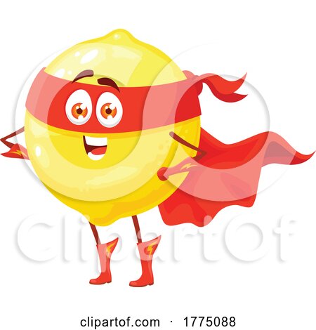 Super Lemon Food Mascot Character by Vector Tradition SM