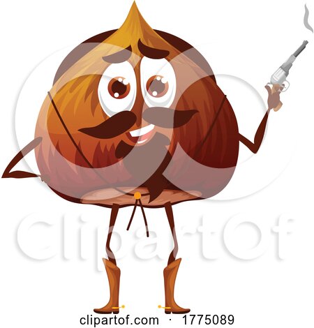 Western Hazelnut Food Mascot Character by Vector Tradition SM