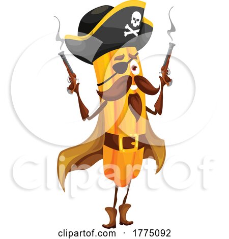 Pirate Churro Food Mascot Character by Vector Tradition SM