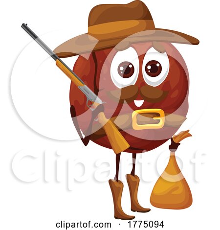 Cowboy Macadamia Nut Food Mascot Character by Vector Tradition SM