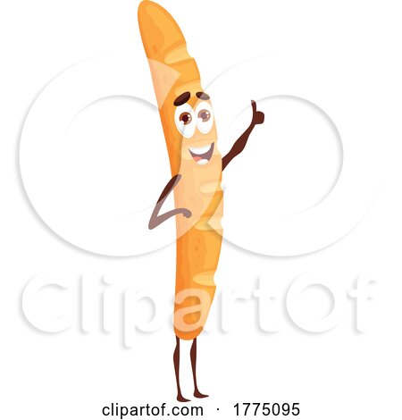 Baguette Food Mascot Character by Vector Tradition SM