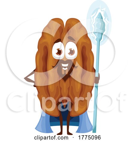 Wizard Walnut Food Mascot Character by Vector Tradition SM