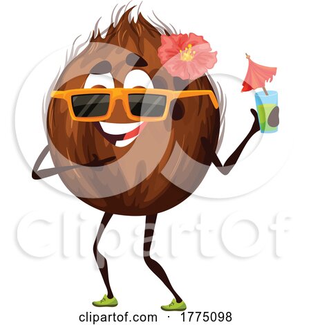 Coconut Food Mascot Character by Vector Tradition SM