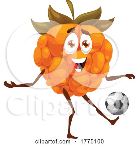 Soccer Cloudberry Food Mascot Character by Vector Tradition SM