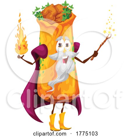 Wizard Enchilada Food Mascot Character by Vector Tradition SM